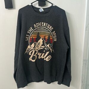 Let the adventure begin bride sweatshirt in 2XL